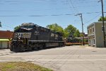 Military train entering New Bern